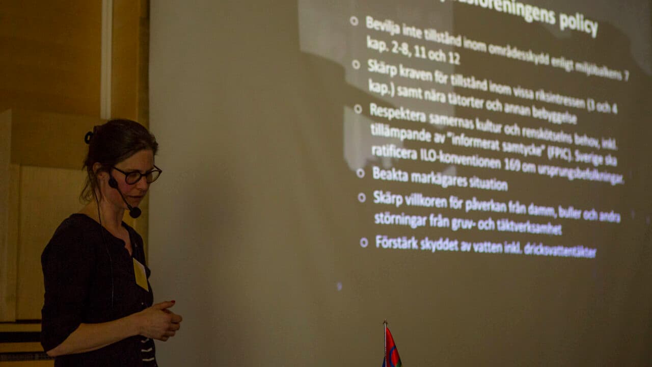 Johanna visar Naturskyddsföreningen inställning om gruvor i skyddad natur, att samernas kultur och ...
